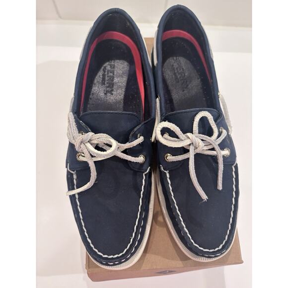 Sperry Shoes Women Blue Leather 2 Eye Boat Loafers STS81162 Sz 8.5 M Excellent - Picture 4 of 10